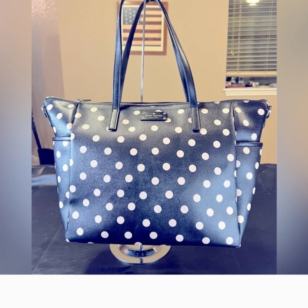 Kate Spade Adaira Wellesley Black Polka Dot Tote - Picture 10 of 12